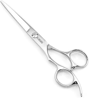 KINSARO Left Handed 6 Inch Hair Cutting Scissors - Professional Lefty Barber Shears for Hairdressers, Barbers & Home Use