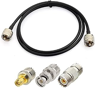 Superbat PL259 Cable CB Coax Cable UHF RG58 Coaxial Cable 3ft +3pcs SMA/BNC/PL259/SO239 Adapter Kit for HAM Radio, Antenna Analyzer, Dummy Load, SWR Meter