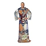 Northwest Star Wars: The Mandalorian Comfy Mando Adult Silk Touch Comfy Throw Blanket with Sleeves, 48' x 71'