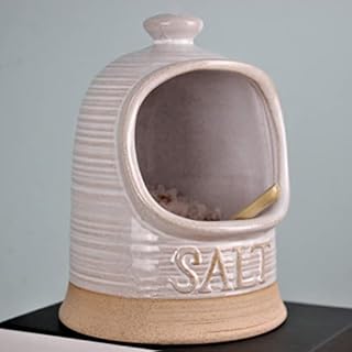 Dolomite Ceramic Salt Cellar Pig Kitchen Spices Storage Caddy