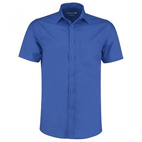 Kustom Kit Mens Short Sleeve Tailored Poplin Shirt (15.5) (Royal)