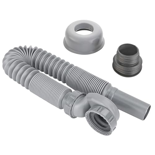 Qrity 1 Pièce Tuyau D'évacuation Extensible, Extensible de 400mm à 960mm Siphon à Profil Bas pour Baignoire, Douche