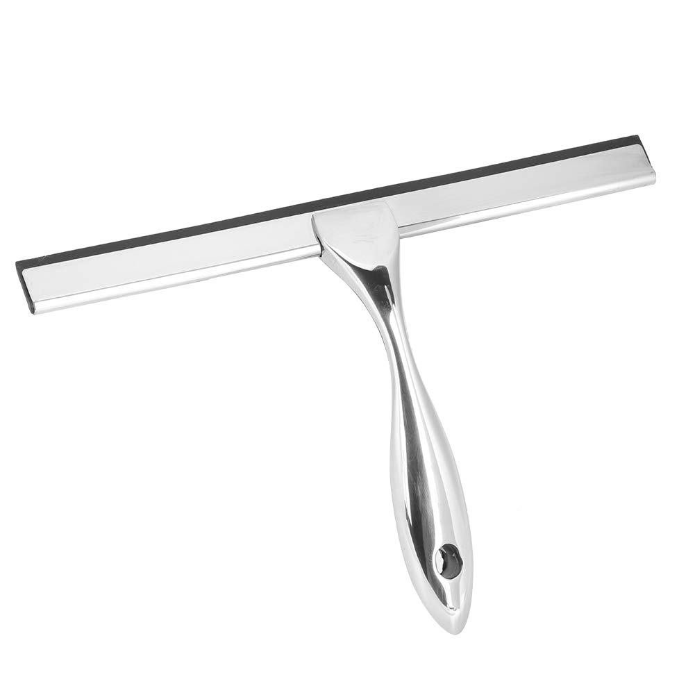 Alvinlite Glass Cleaner Window Squeegee, Stainless Steel Wiper Scraper Cleaner With Suction Cup Hook for Shower Doors Bathroom Window Car Glass