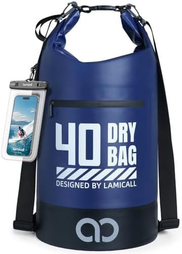 Lamicall Dry Bag, wasserdichte Tasche Beutel, Wasserfester Rucksack Drybag | [Robust & Kratzfest] 5L/10L/20L/30L/40L Waterproof Bag für Wassersport/Strand/Bootsport, Freie 100% was