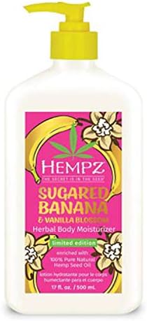 Sugared Banana & Vanilla Blossom Herbal Body Butter 17 Oz! Infused With Pure Natural Hemp Seed, Shea Butter And Vitamins! Hydrates, Soothe And Protects Skin! 100% Vegan Body Moisturizer! (17 oz)