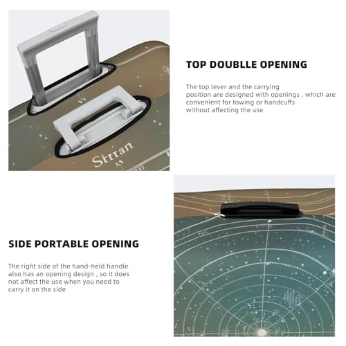 Stylish Suitcases Protector Cover,Elastic Luggage Cover with Star Constellation Map Print Fit 18-32 In4