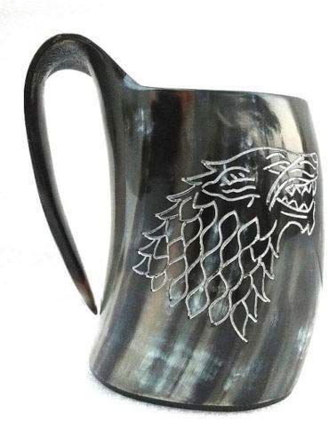 Samara Nautical Game of Thrones Stark Sigil Wolf Viking-Drinking Horn Mug Cup-Beer Wine Mead Ale D