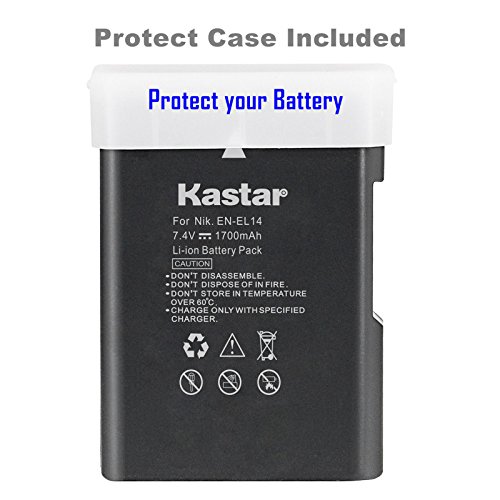 Kastar High Capacity Battery for Nikon EN-EL14 EN-EL14a MH-24, Nikon Coolpix P7000 Coolpix P7100 Coolpix P7700 Coolpix P7800 Nikon D3100 D3200 D3300 D3400 D5100 D5300 D5500 D5600 Df DSLR Camera