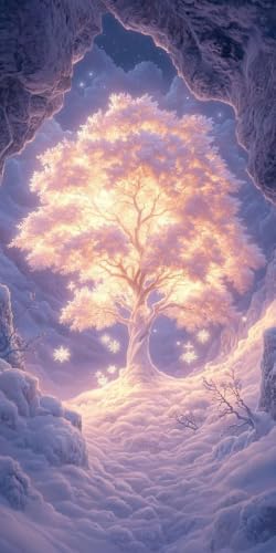 Pintura de Diamante Árbol 5D para Decoración Salón Grande 90x180