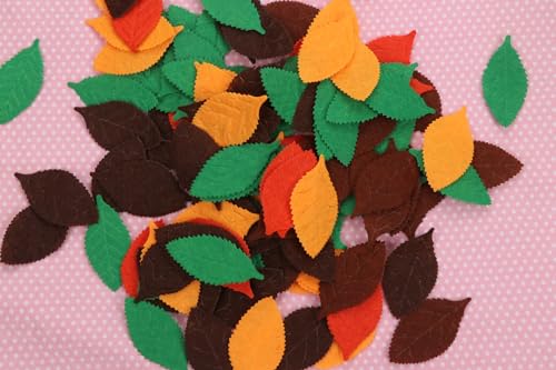 Image of YYCRAFT Pack of 200PCS Felt Autumn Leaf St. Patrick's Day Appliques /Craft,5 Colors