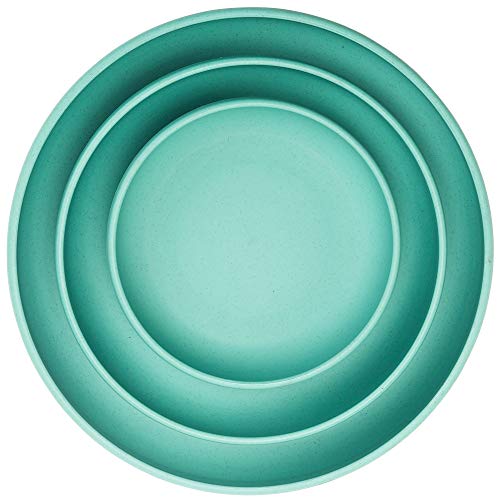 Sungmor Plastic Plant Saucer Drip Trays - Set Of 3 (6.8" & 9.2" & 11.5") Emerald Green Plant Pot Saucers Plate - Round Flowerpot Drip Tray For Indoor & Outdoor Potted Plants #TOP27