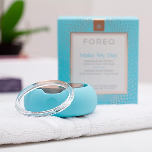 FOREO, Máscara UFO Make My Day, Mácara Ativa Diurna, com Ácido Hialurônico, Extrato de Algas Vermelh