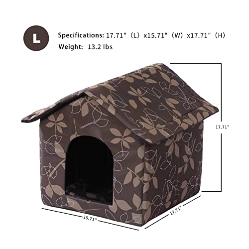 Outdoor Cat House Cat House for Outdoor and Indoor Use - Waterproof Shelter for Cats, Dogs, and Feral Animals (Brown, Large) - Image 4