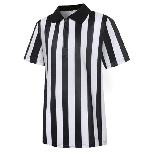 redgino Children Referee Shirt Costume Kids Youth Black and White Stripe Boy Girls Toddler Ref Jersey Halloween
