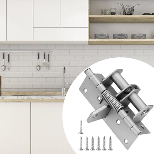 Bisagras de puerta con cierre automático y resorte ajustable de 4 pulgadas 4