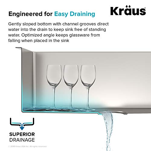 Kraus Khu101-14 Standart Pro 16 Gauge Undermount Single Bowl Stainless Steel Kitchen Bar Sink, 14 Inch #TOP6