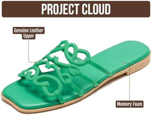 Project Cloud Womens Flat Sandals, Non Slip Dressy Sandals for Women (Lisa) - 1
