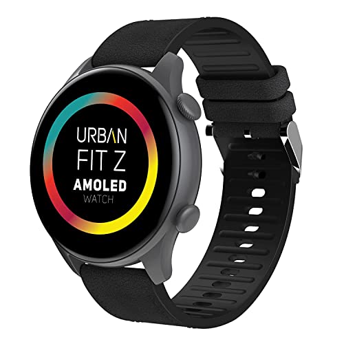 URBAN Fit Z 1.38" Always On AMOLED Ultra-HD Round Dial Display Smart Watch Bluetooth Calling Fast Charging Heart Rate & SpO2 Monitoring 100+ Watch Face 60+ Sports Modes Built-in Waterproof (Black)