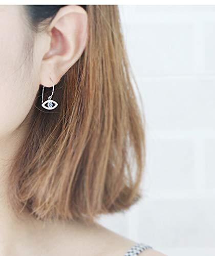 Farrydream 925 Sterling Silver Evil Eye Dangle Earrings For Women Blue Eye Earrings #TOP5