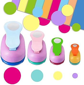 3PCS Paper Punches for Craft Maple Leaf Punch Cutter Paper Punches, Craft Lever Punch Handmade Leaves Shape for Crafting, Scrapbooking, Cards DIY Arts 9 mm, 16 mm, 25 mm (Circular)