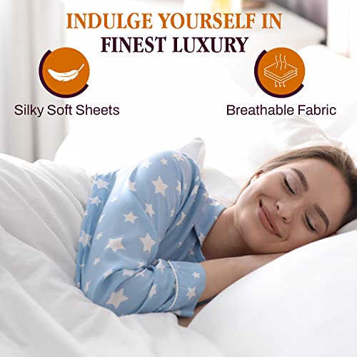 Queen Size Fitted Sheet 18 Inch Extra Deep Pocket Egyptian Cotton Fitted Sheets Elastic All Around 800 Thread Count Cooling, Soft, Breathable Sateen Weave Only Bottom Sheet 60" X 80"-White #TOP4