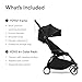Stokke YOYO3 Stroller from 6 Months - Includes Black Frame, Seat Cushion & Canopy - Folds in & Out in a Flash - Light & Compact - Carry-On Compatible