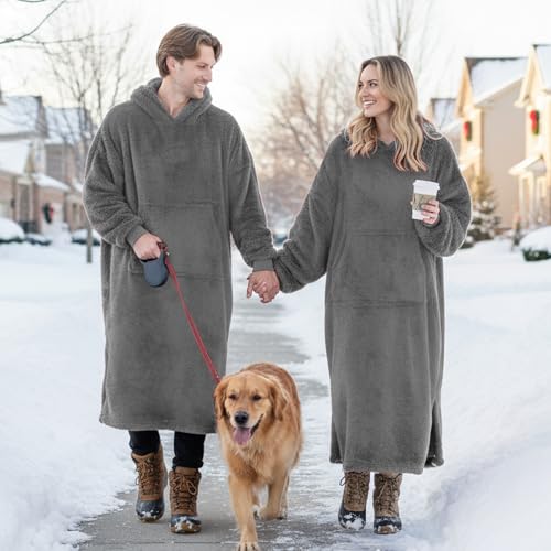 PJGGZ Oversized Fleece Wearable Blanket Hoodie for Adults — view 6