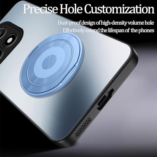 Coque OnePlus 15 mate en polycarbonate rigide avec support magnétique bleu