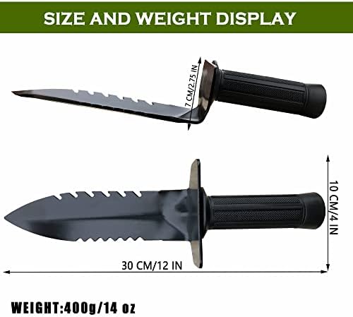 Metal Detecting Shovel Heavy-Duty Garden Trowel Spade Tools for Outdoor (Black)