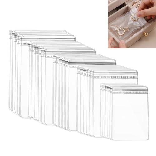 Bolsas de joyería antioxidantes transparentes de PVC para almacenar collares y anillos 3