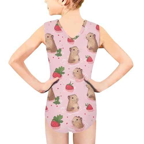 Image of INSTANTARTS Gymnastics Leotards Girl Dinosaur Dancewear Activewear Quick Dry