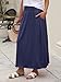 ANRABESS Women's Maxi Skirts 2025 Fall Trendy Ankle Length High Waisted Boho Flowy Beach Long Skirt with Pockets Fashion Navy Blue Small