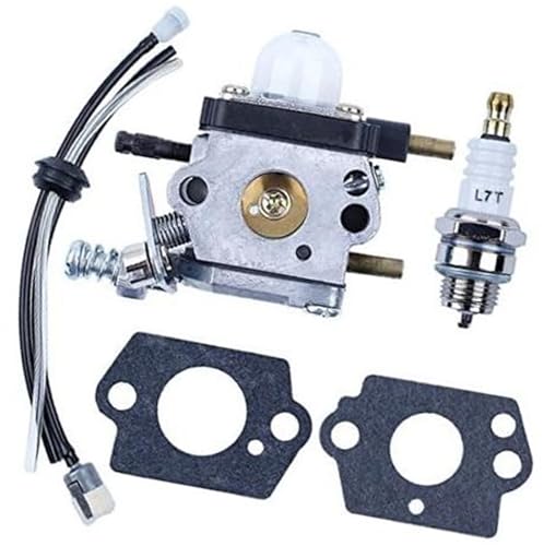 XEDLAMP Carburetor Fuel Line Filter Spark Plug Kit, for Mantis Tiller 7222, for Echo, 12520013123 Tillers Cultivators Replace #, forZama, C1U-K54A Ignition Coil And Spark Plug Set