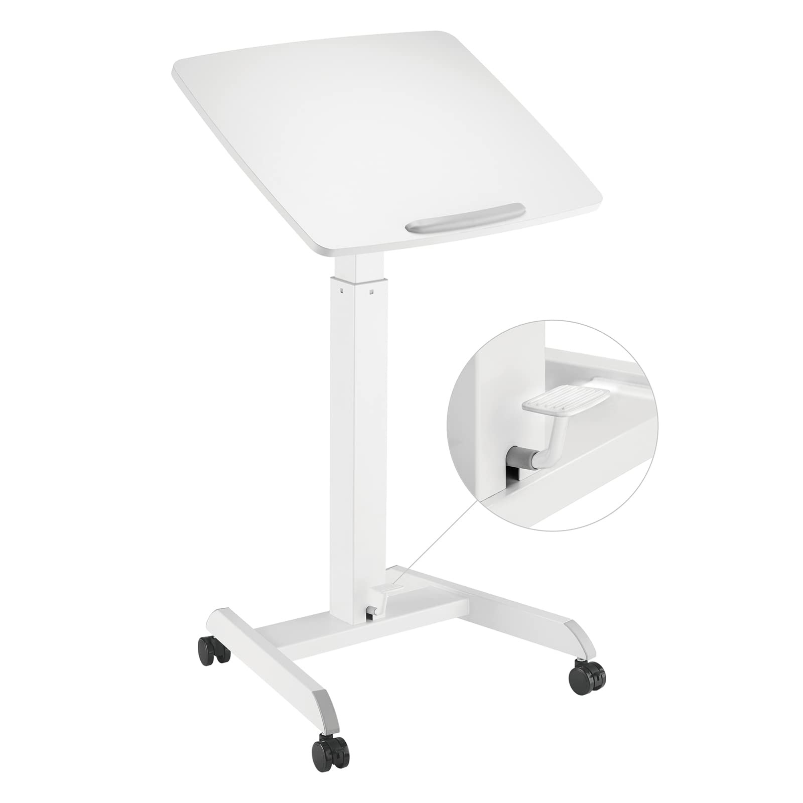 ROLINE PC-Arbeitstisch, höhenverstellbar, neigbar, weiß