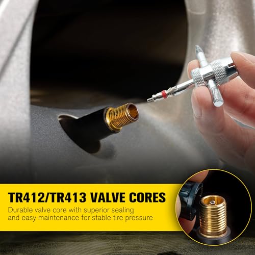 Image of Tire Valve Stem Tool Kit,22 Piece Quick Change Tire Valve Tool Kit,Tire Valve Stem Core Quickly Replacement Tool Kit for Replacing Leaky Valves in Cars,ATVs,Trucks, Motorcycles with TR412 /TR413