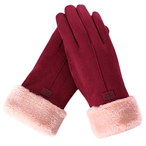 EVERY- Luvas de inverno femininas de inverno com tela sensível ao toque, luvas térmicas forradas à p
