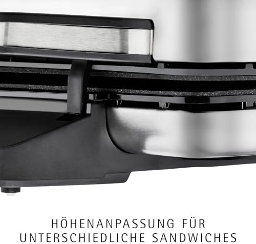 Bild 3 - WMF Lono Sandwich Maker, Sandwichtoaster für 2 Standard- oder XXL-Toasts, Sandwichmaker, 2-stufige Höhenanpassung für mehr Füllung, edelstahl matt