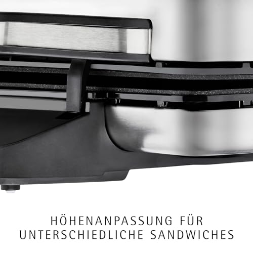 WMF Lono Sandwich Maker, Sandwichtoaster für 2 Standard- oder XXL-Toasts, Sandwichmaker, 2-stufige Höhenanpassung für mehr Füllung, edelstahl matt 4