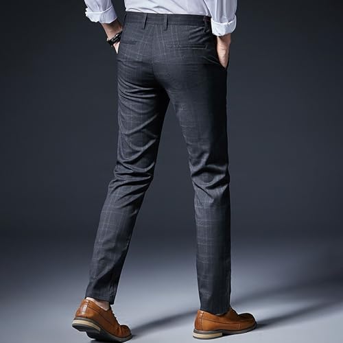 Mens Dress Plaid Slim Fit Suit Pants Slim Fit Slacks Stretch Tapered Trousers Skinny Fit Stretch Business Dress Pant4