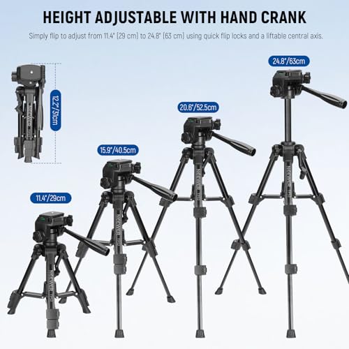 NEEWER ENTRY LEVEL VERSION 卓上三脚 ミニ三脚 iPhone/DSLRカメラ/ウェブカメラ/カムコーダー用 コンパクト 小型 デスク三脚スタンド スマホ三脚 ビデオ三脚 ポータブル 3ウェイパンチルトヘッド/スマホホルダー付き Vlog/自撮り/ビデオ録画用 TP52