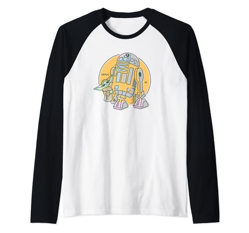 T-shirt Star Wars Grogu et R2-D2 fini les hauts de fan sans forme au look négligé