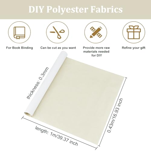 OLYCRAFT 100x43cm Buchbinderstoff Weizengewebe Oberfläche mit Papierrücken, Schutzabdeckung für Buchbindung, Scrapbooking, Basteln
