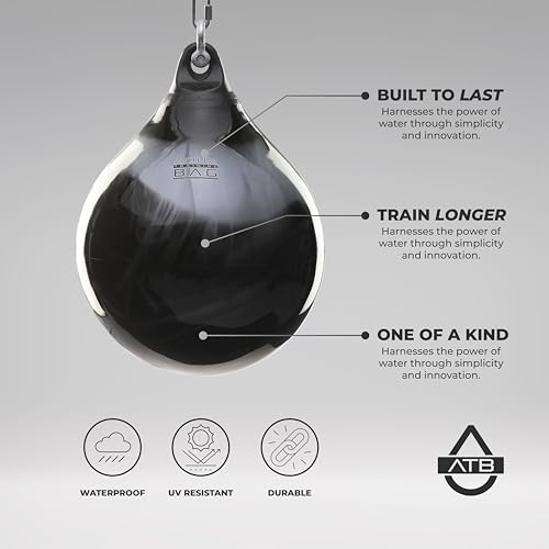 Aqua Training 75 lb. Punching Bag, 15\" Water Filled Teardrop Shape for Boxers of All Skill Levels, Vinyl Construction, Ceiling Mount or Stand Compatible, UV Resistant, Bad Boy Blue – 2020136429