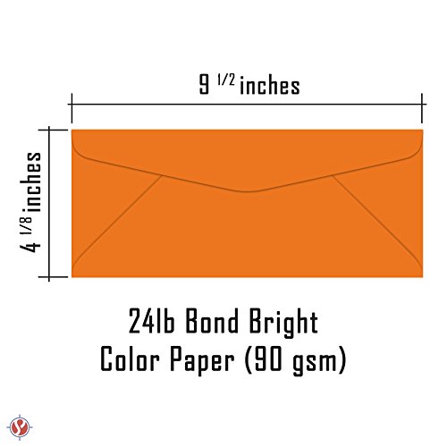 Cosmic Orange #10 Business Color Mailing Envelopes | 4 1/8 X 9 ½ Inches | 24Lb Bond Bright Color Paper (90 Gsm) | 50 Envelopes Per Pack #TOP5
