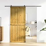 Porta scorrevole bianca in legno pressato, 90 x 210 cm, con sistema di scorrimento delicato, per camera da letto e cucina