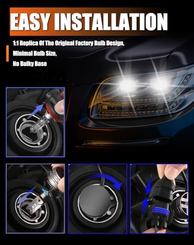 ENJOYAKOM Compatible For 2003 2004 2005 2006 Chevy Silverado 1500 2500 3500HD Fog Lights High Low Kits, 6000K White Powersports Bulb Direct Installation, Pack of 6 - 5