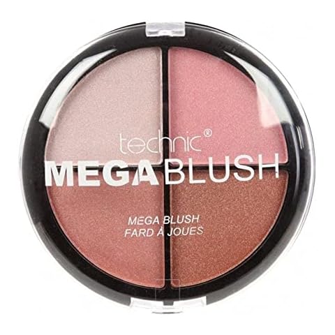 Technic Mega Blush 4-in-1 Compact - 4 Buildable Blusher Shades To Mix & Match For A Fresh & Radiant Face Makeup Look Cover