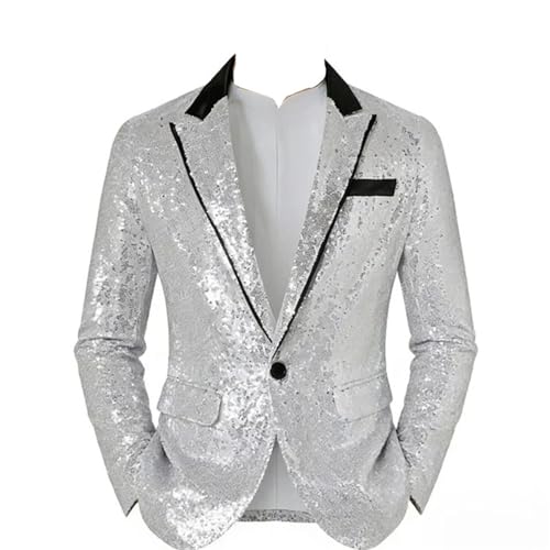 Veste de costume à paillettes homme blazer formel de spectacle pour scène mariage et KTV