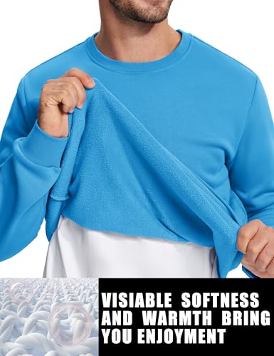 TACVASEN Men's Long Sleeve Crewneck Sweatshirt Winter and Fall Casual Warm Sweatshirt Fleece Lined Pullover3