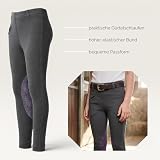 PFIFF 103133 Legginsy jeździeckie "Emilia" dla dzieci z pełnym lejem 3/4 z silikonu, legginsy do jazdy konnej dla dzieci ze szlufkami na pasek